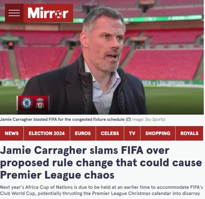 Carragher Slams FIFA: Rule Changes Solely for Club World Cup, Disregards Players