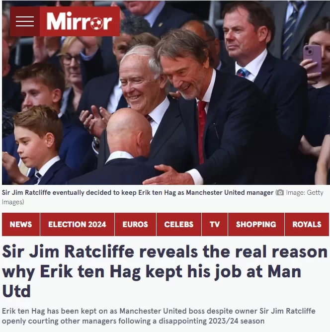 Sir Ratcliffe Explains Why Ten Hag Remains: Coaching Not the Key Issue for Man United