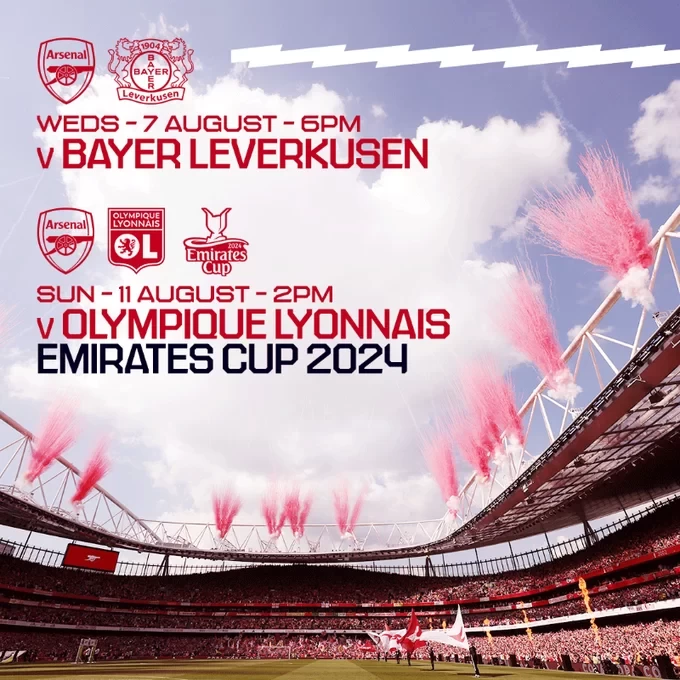 Official: Arsenal announce August schedule, facing Ligue 1 side Lyon in the Emirates Cup