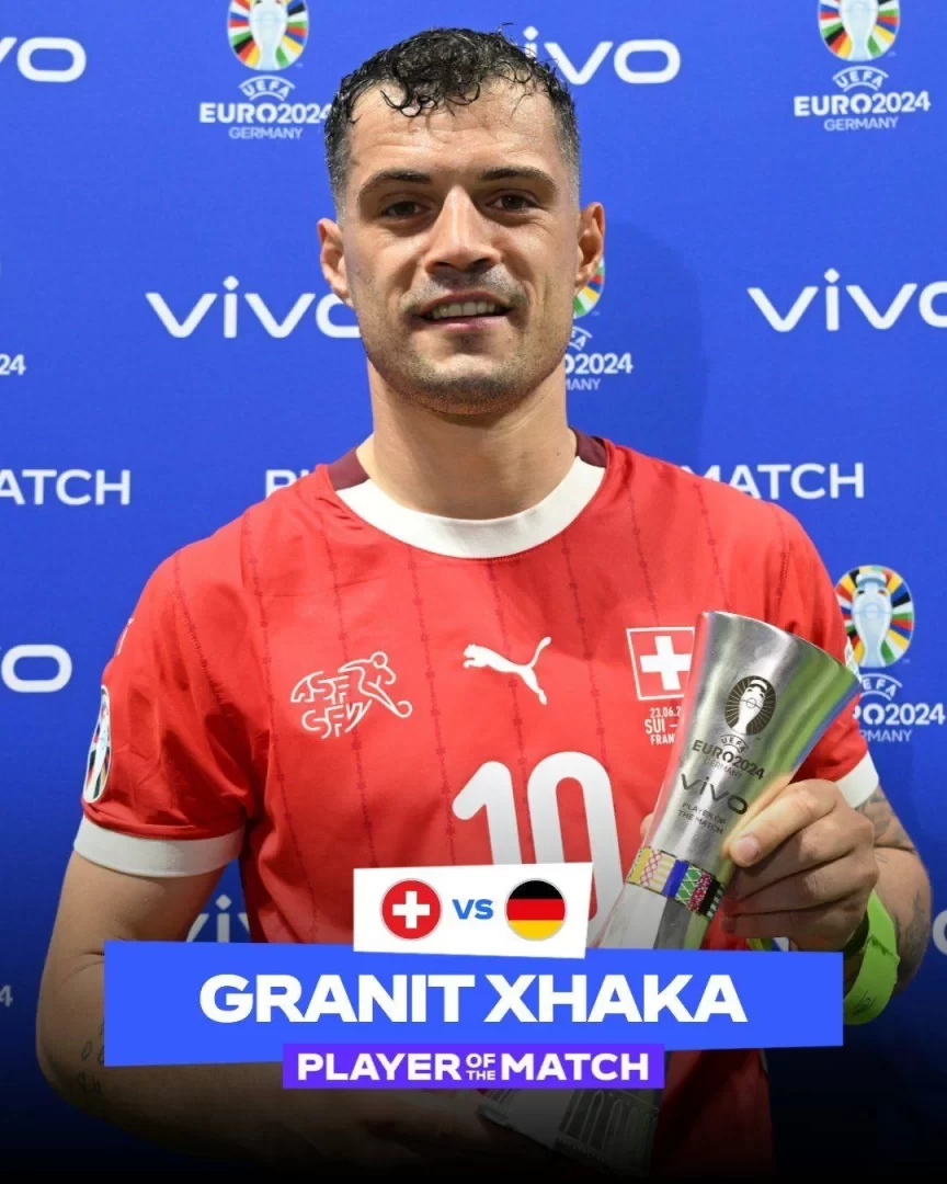 Official: Xhaka voted Man of the Match in Switzerland-Germany