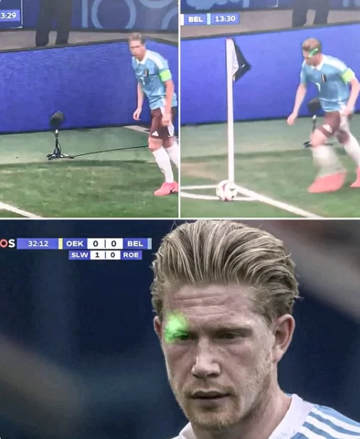 Lasers aimed at De Bruyne during Belgium’s match against Ukraine