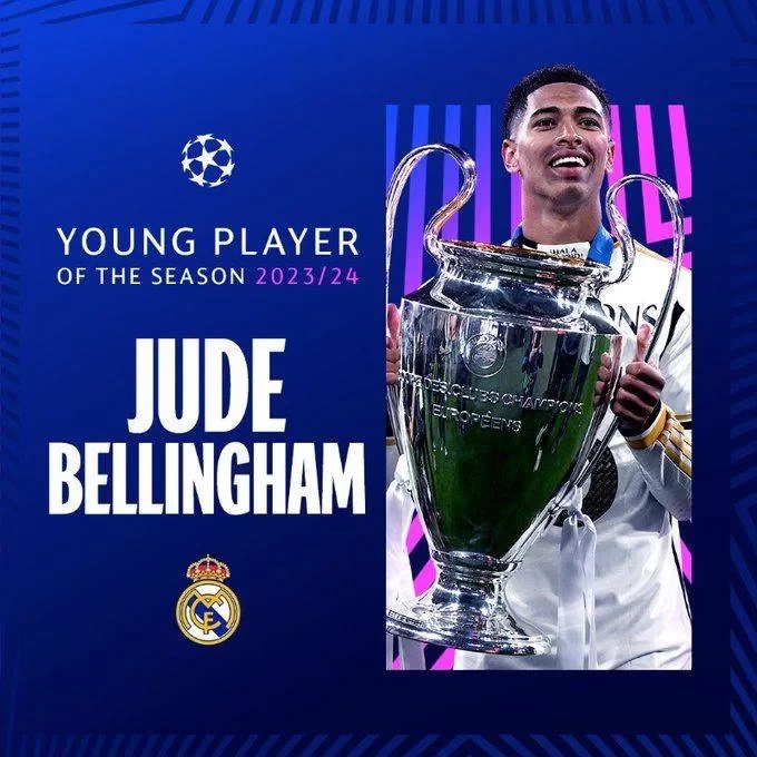 Bellingham Named UEFA Champions League Best Young Player, Crowned With Goal and Assist in Triumph