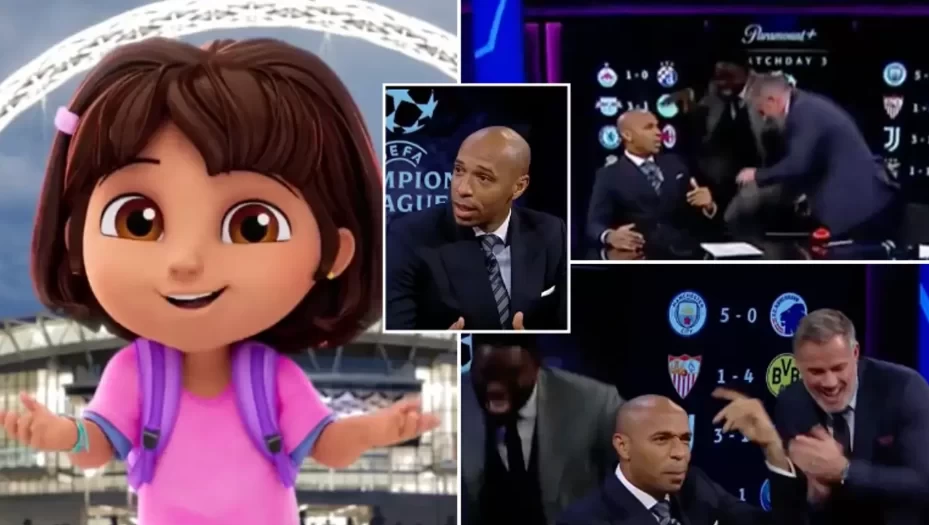 Henry pranked by Champions League broadcasters in studio, Carragher and Richards erupt in laughter