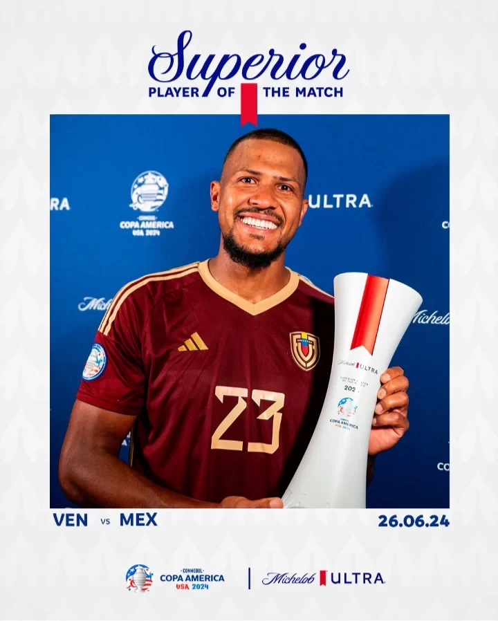 Official: Rondón Named Man of the Match in Venezuela’s Victory Over Mexico