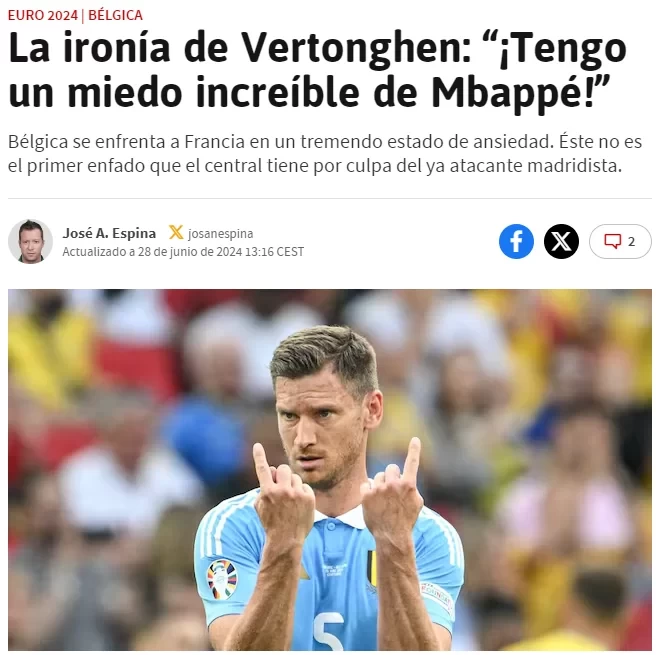 Enemies Meet, Eyes Turn Red: Vertonghen Shades Mbappe: “I’m Terrified of Him, Incredibly Scared!”