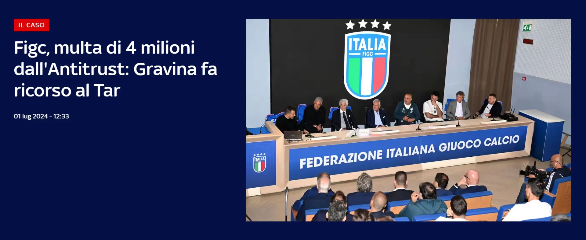 Sky Italia: Italian Football Federation fined millions of euros by antitrust authority, appeals the decision