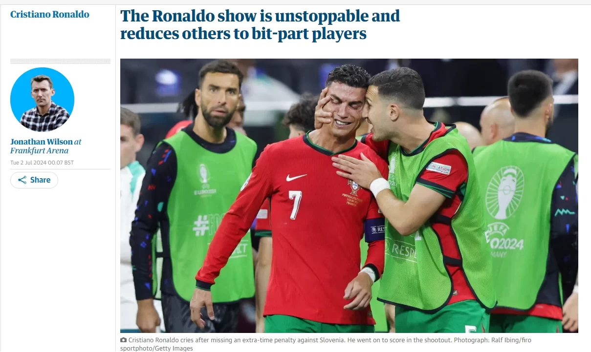 The Guardian Column: Is Portugal’s Abundance of Talent Being Wasted in Serving Cristiano Ronaldo?