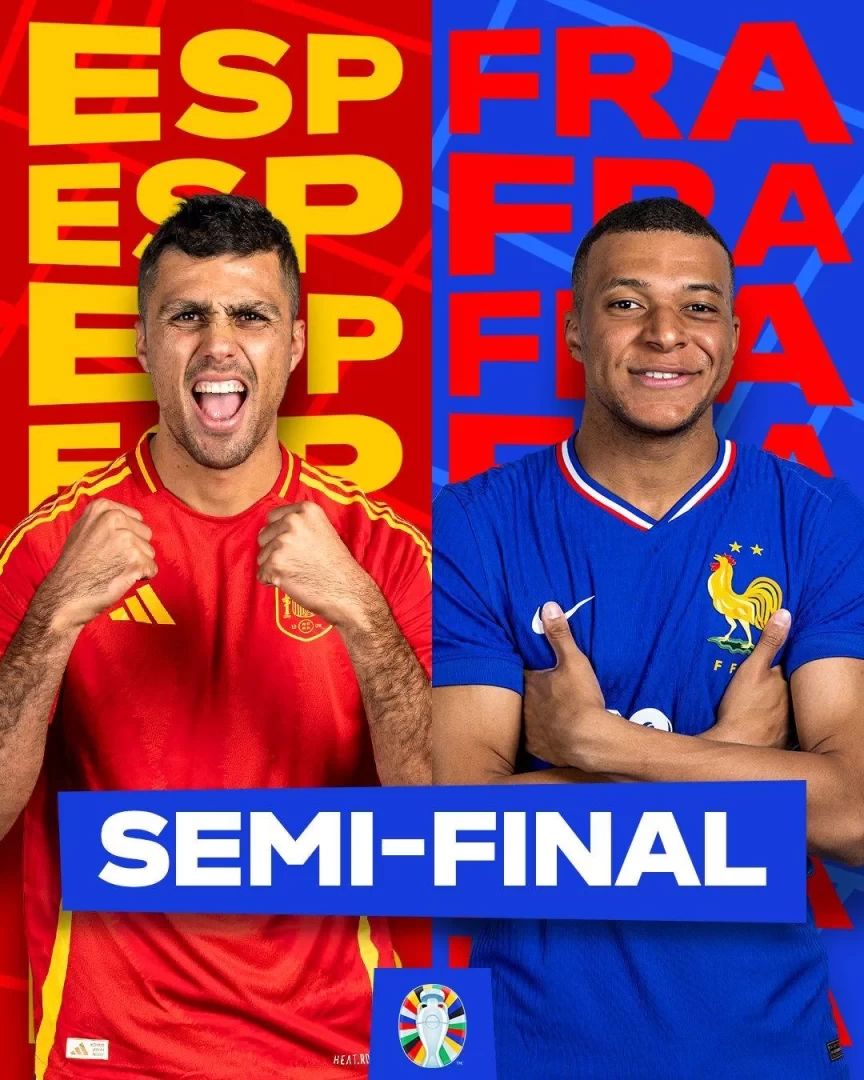 UEFA Euro Semi-final Match-up: Spain vs. France in the Early Hours of July 10th!