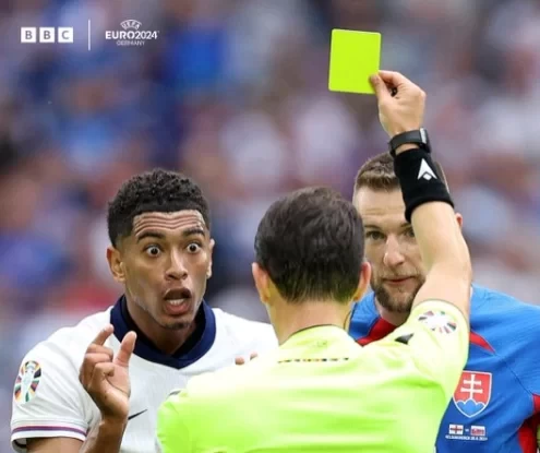 England Receive Three Yellow Cards in the First Minute, Fastest in European Championship History