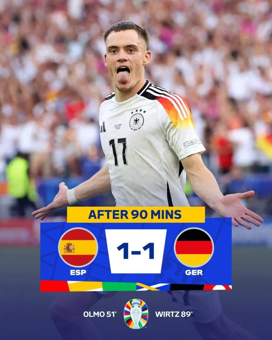 Wirtz’s goal is Germany’s 11th goal at this European Championship, surpassing the team’s previous best