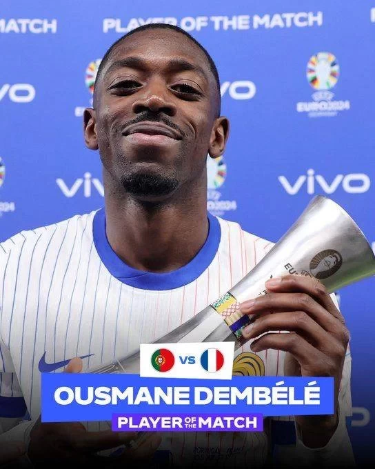 Official: Dembélé Named Man of the Match in France’s Win Against Portugal