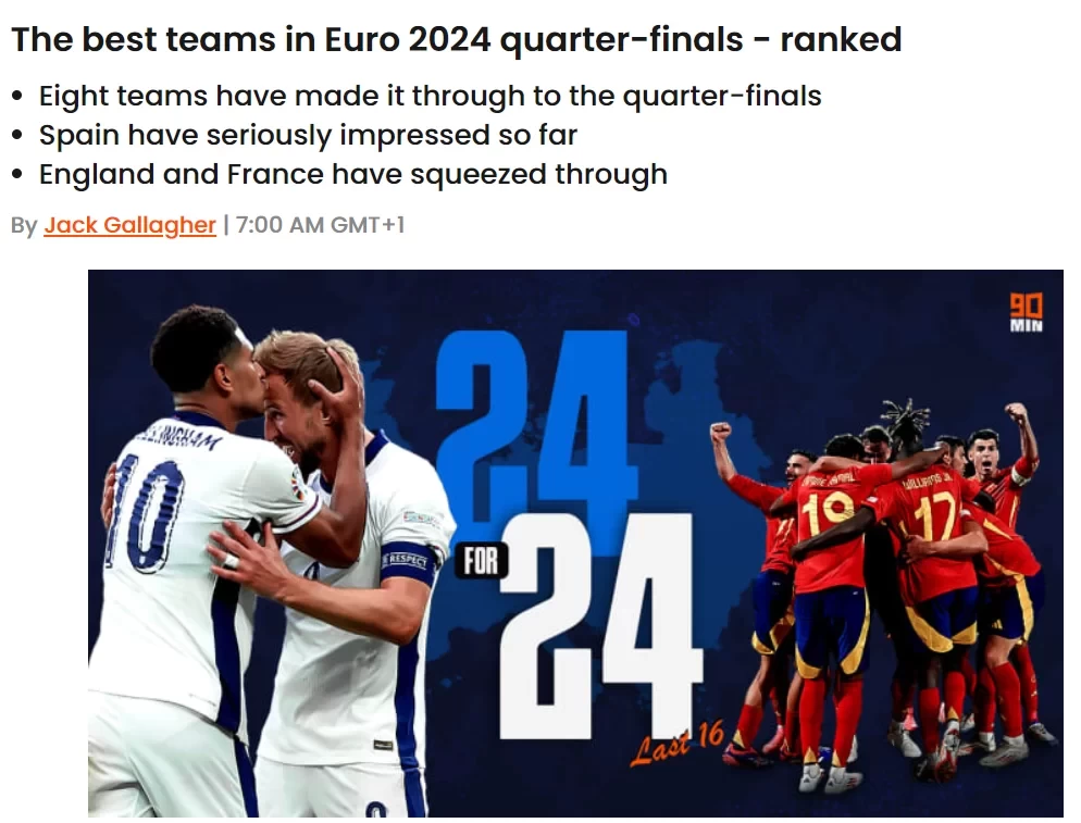 mi: England and France weakest among Euro 8, Portugal inferior to Germany and Spain