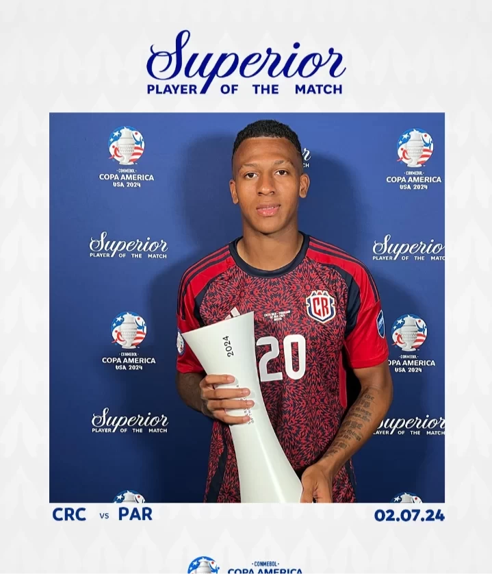 Official: Alcócer Named Man of the Match in Costa Rica’s Win Over Paraguay