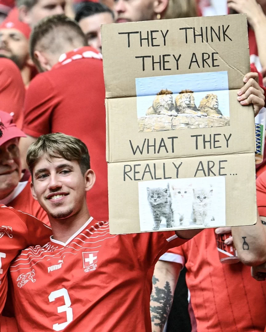 Swiss Fans Unfurl Banner Mocking England: ‘They Think They’re Three Lions, But They’re Actually Three Kittens’