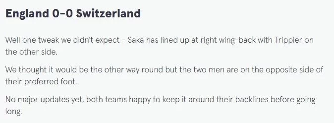 English media also fooled: Trippier at left-back, Saka on the right wing