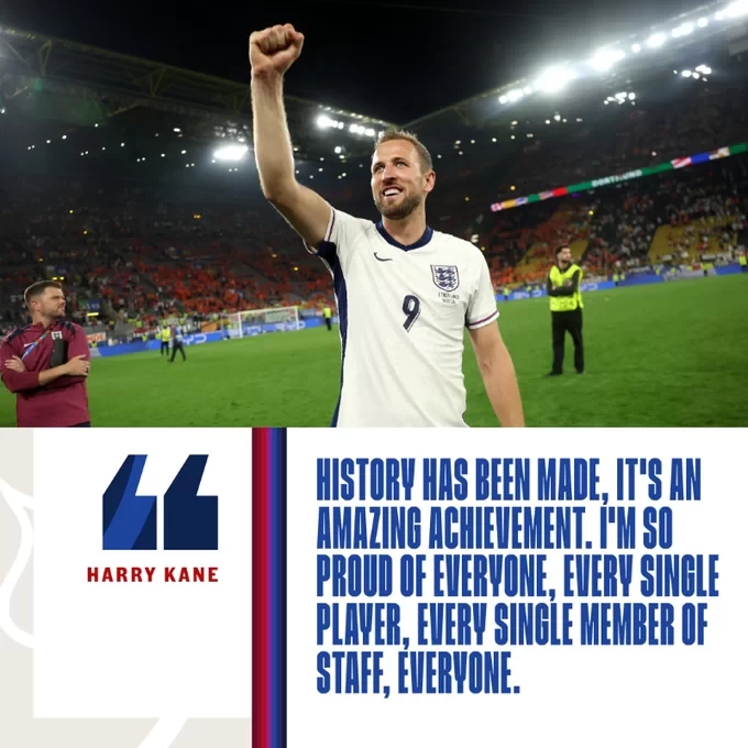 Kane: I’m proud of the whole England team, our only remaining goal is the final match