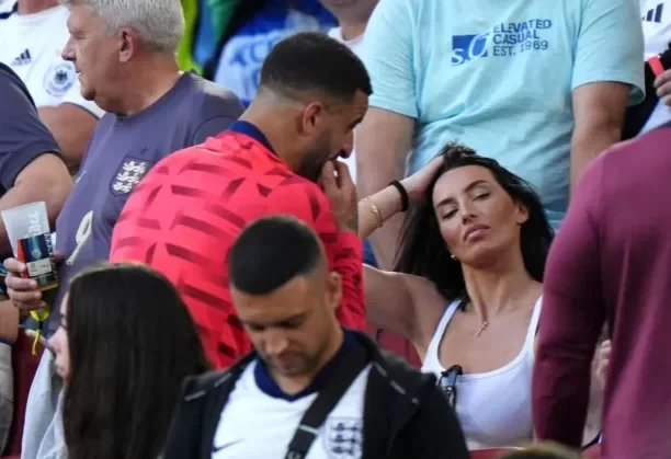 Walker's Wife Watches England Advance from the Sidelines, Ex-Wife Posts Photo of Their Children Watching the Match