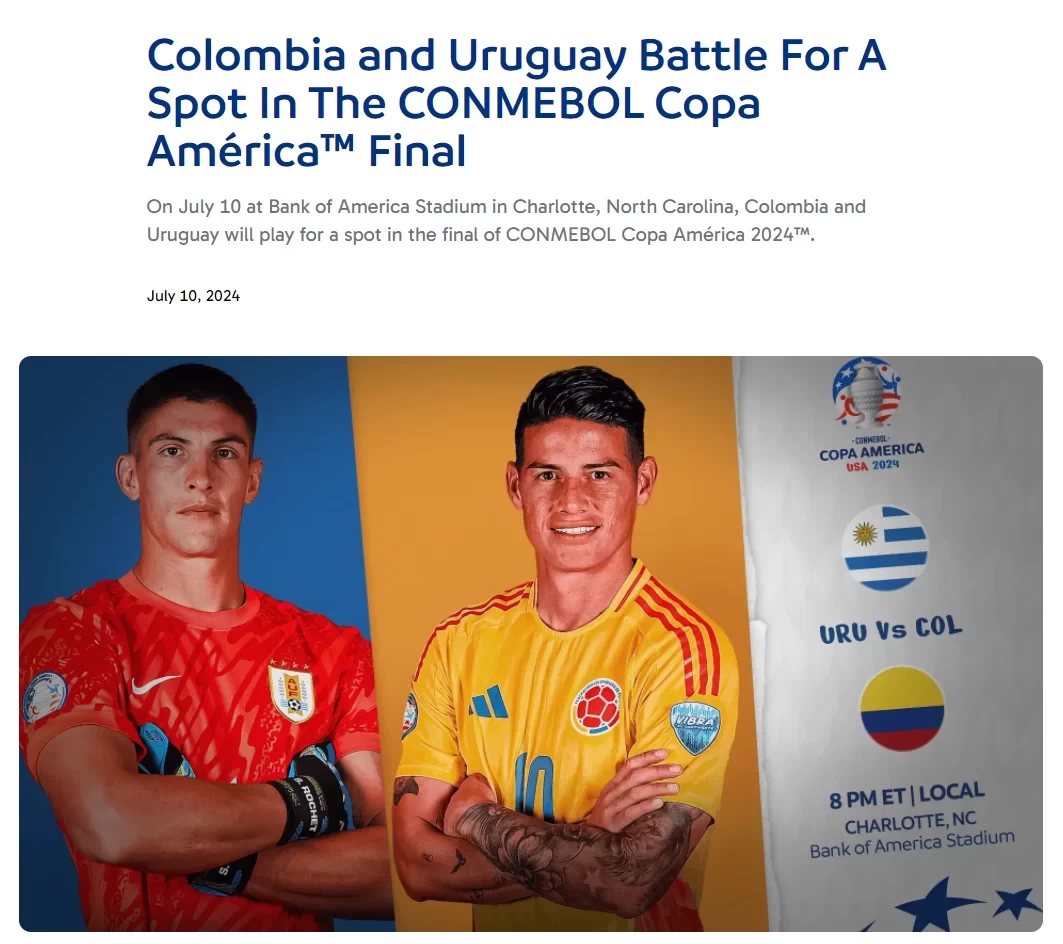 Copa América website: J Rodríguez needs one more assist to surpass Messi’s record, Colombia is more fiery than Uruguay