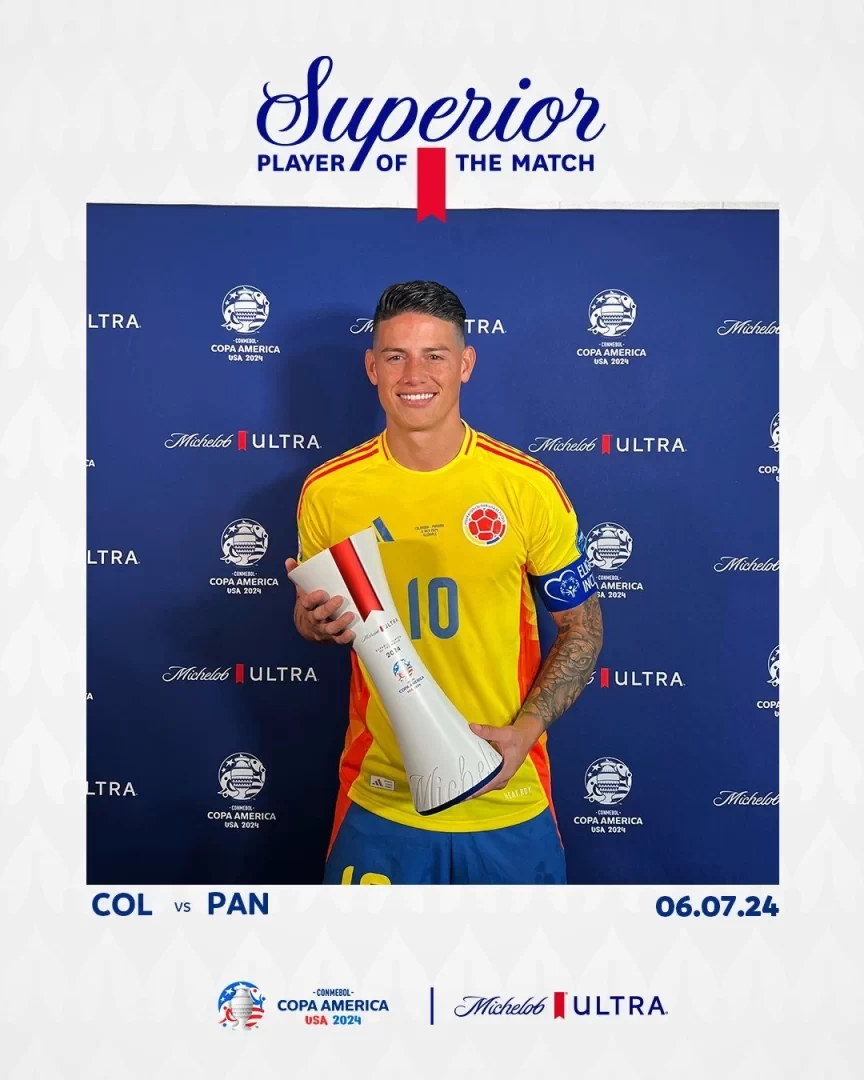 Official: James Rodríguez Named Man of the Match in Colombia’s Win Over Panama