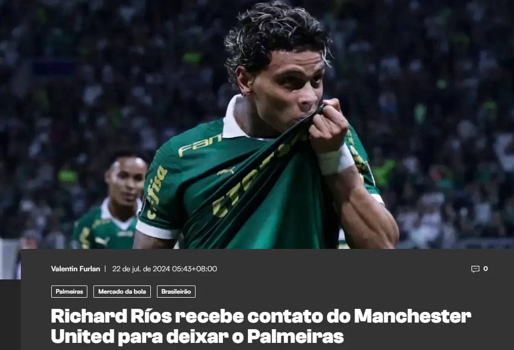 GOAL: Manchester United Interested in Colombian International Rios, Ready to Offer £17 Million