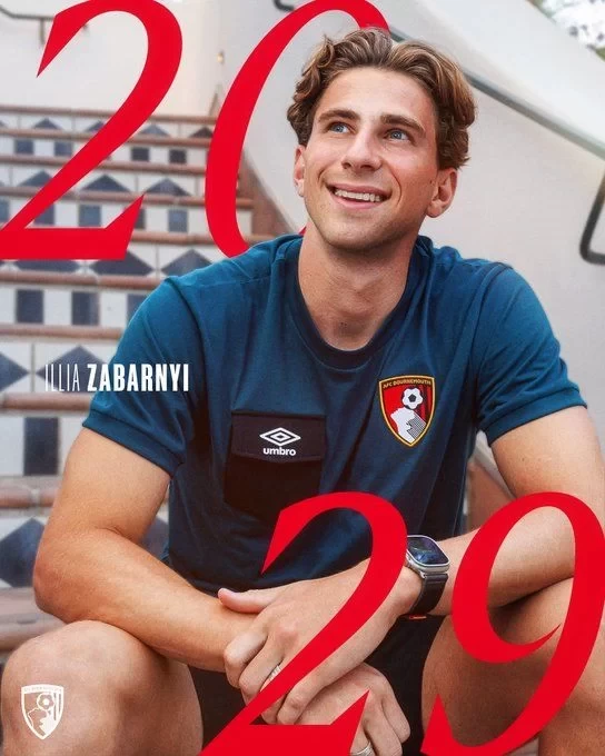 Official: Bournemouth extend defender Zabarnyi’s contract until 2029