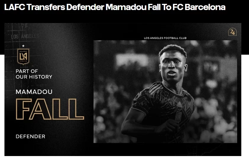 LAFC Officially Announces Defender Mamadou Fall’s Permanent Transfer to Barcelona