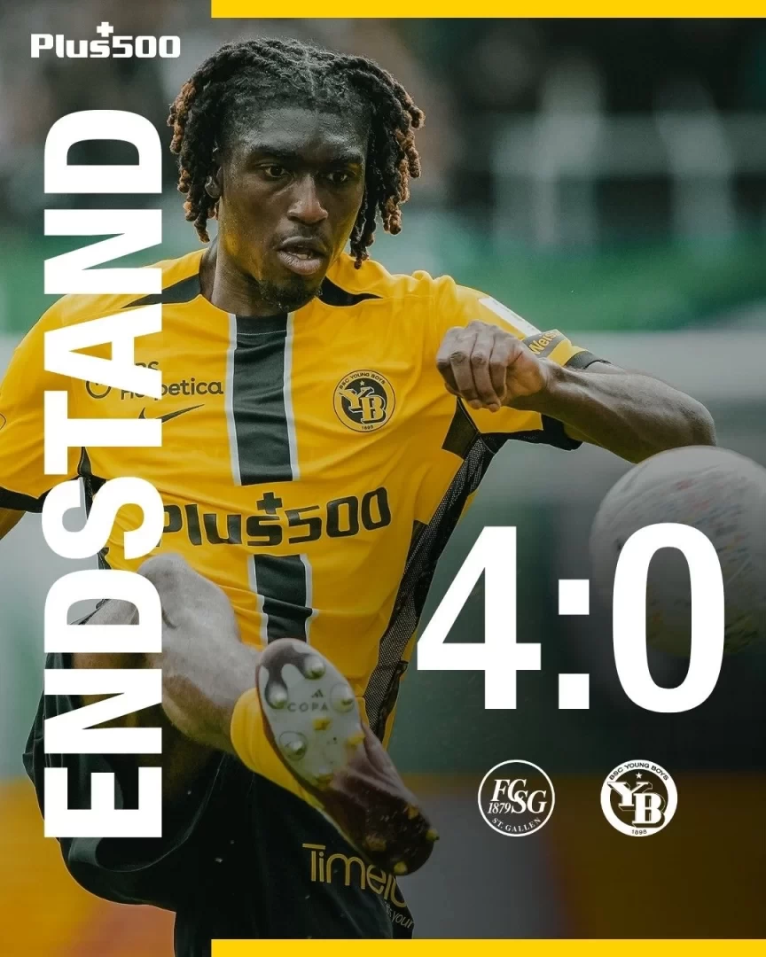 Collapsed! Swiss Super League Champions Young Boys Suffer Three Consecutive Losses to Start the New Season, Conceding an Average of Three Goals Per Game