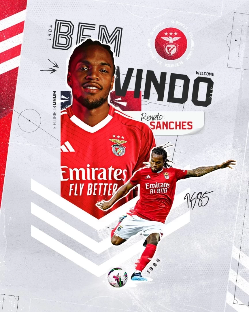 Benfica Officially Announces: Paris Saint-Germain Midfielder Renato Sanches Joins on Loan