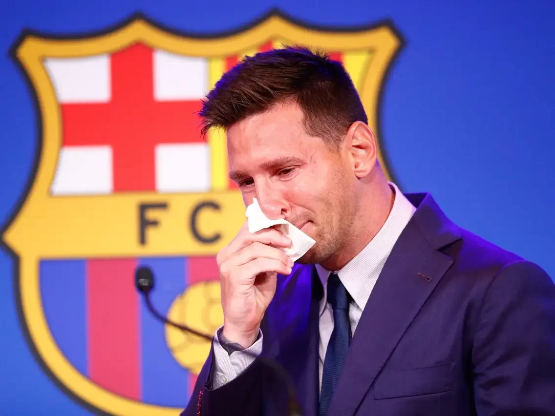 Messi officially announced his departure from Barcelona at a press conference three years ago today