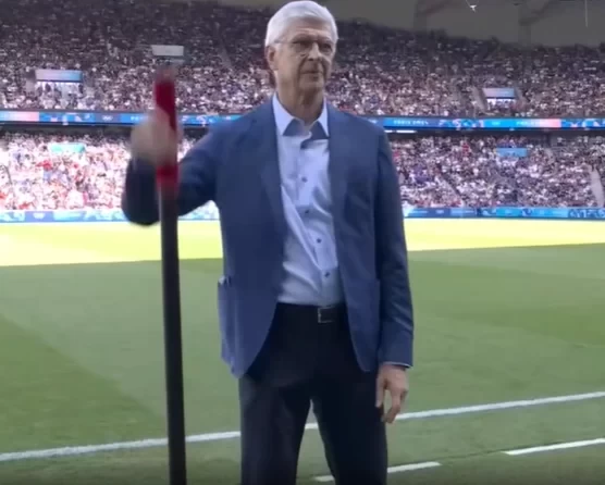 Former Arsenal boss Wenger appears at the Olympic men’s football final to hype up the game