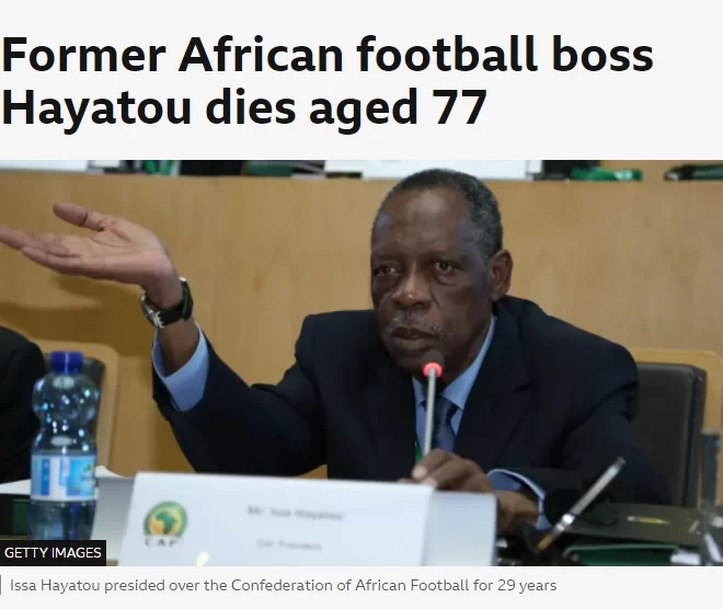 Former FIFA Interim President Hayatou dies at 77