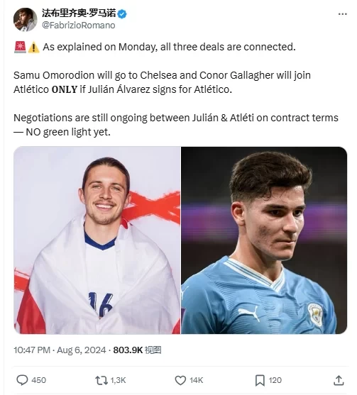 Romano: Atletico Madrid’s three deals are interconnected, Gallagher and Omodiowon deals only possible if ‘El Araña’ joins