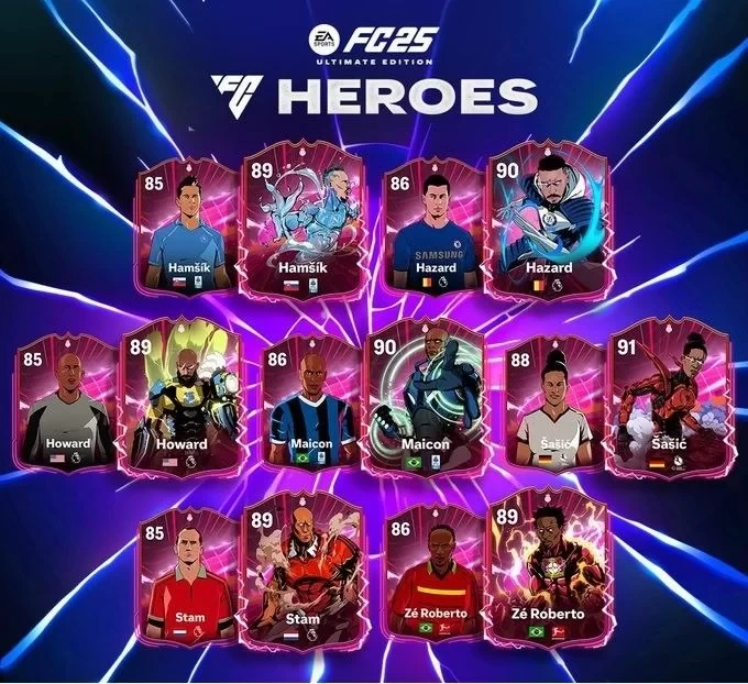 FC Officially Announces New Version Hero List and Ratings: Hazard; Maicon; Stam