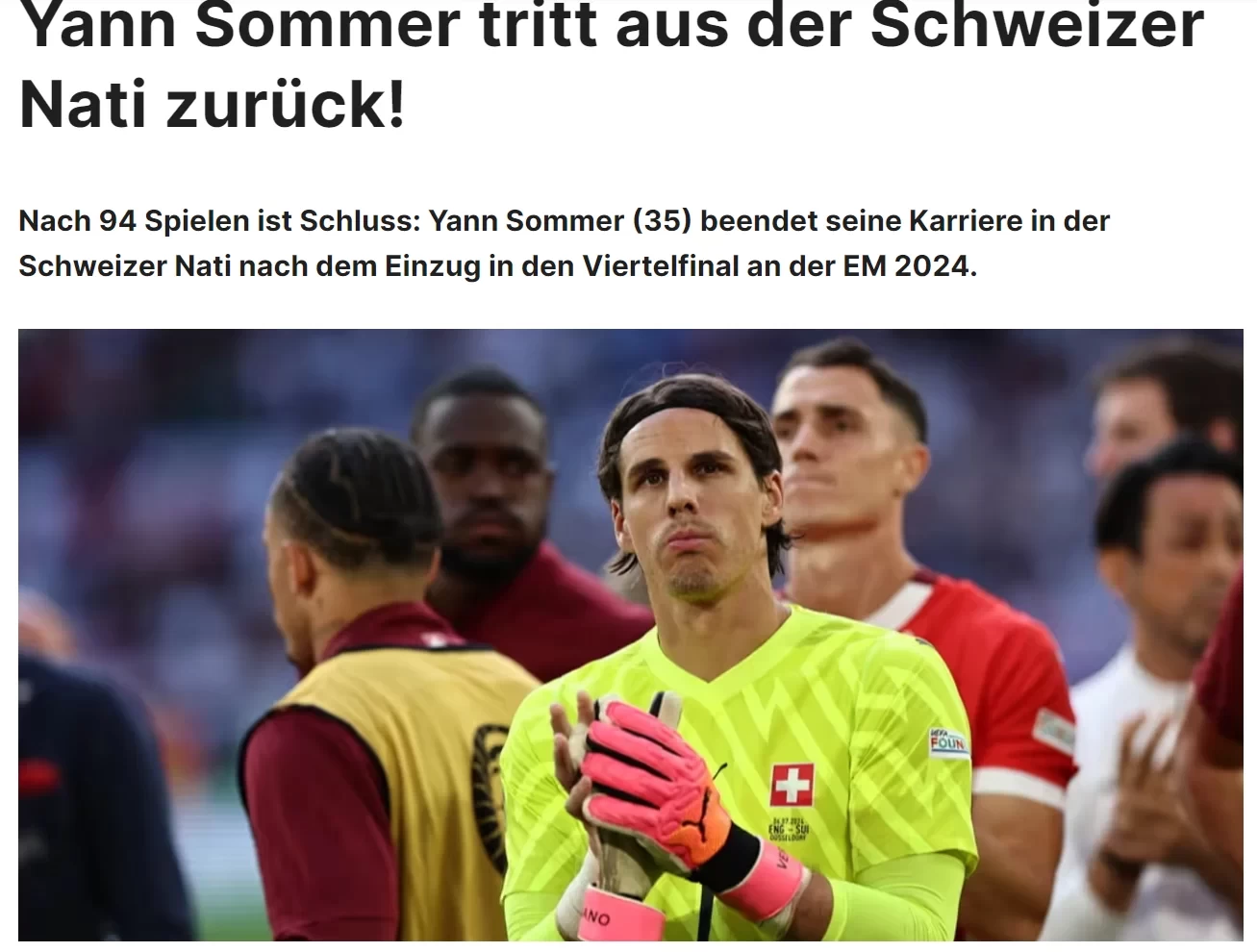 Swiss Media: Sommer to Announce Retirement From National Team After Serie A Debut Blunder