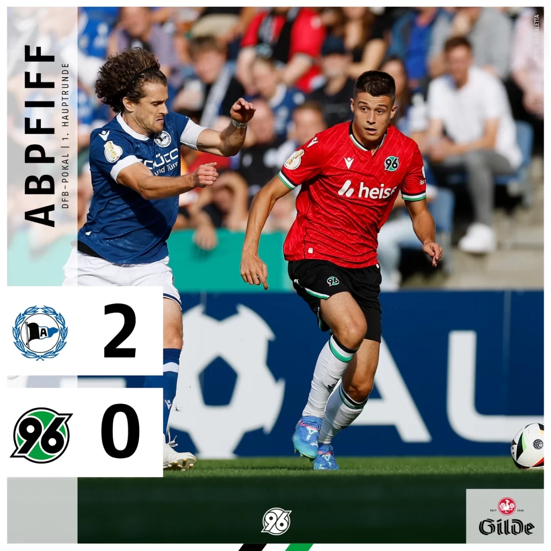 Hannover 96 Lose to Third Division Bielefeld in German Cup