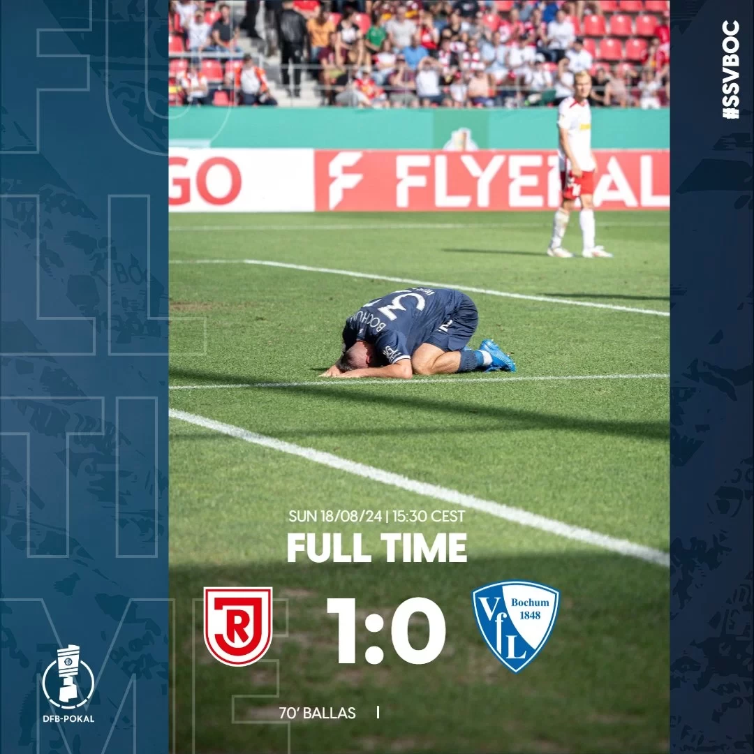 The First Bundesliga Team Out of the DFB-Pokal! Bochum Eliminated by Second Division Promoted Regensburg