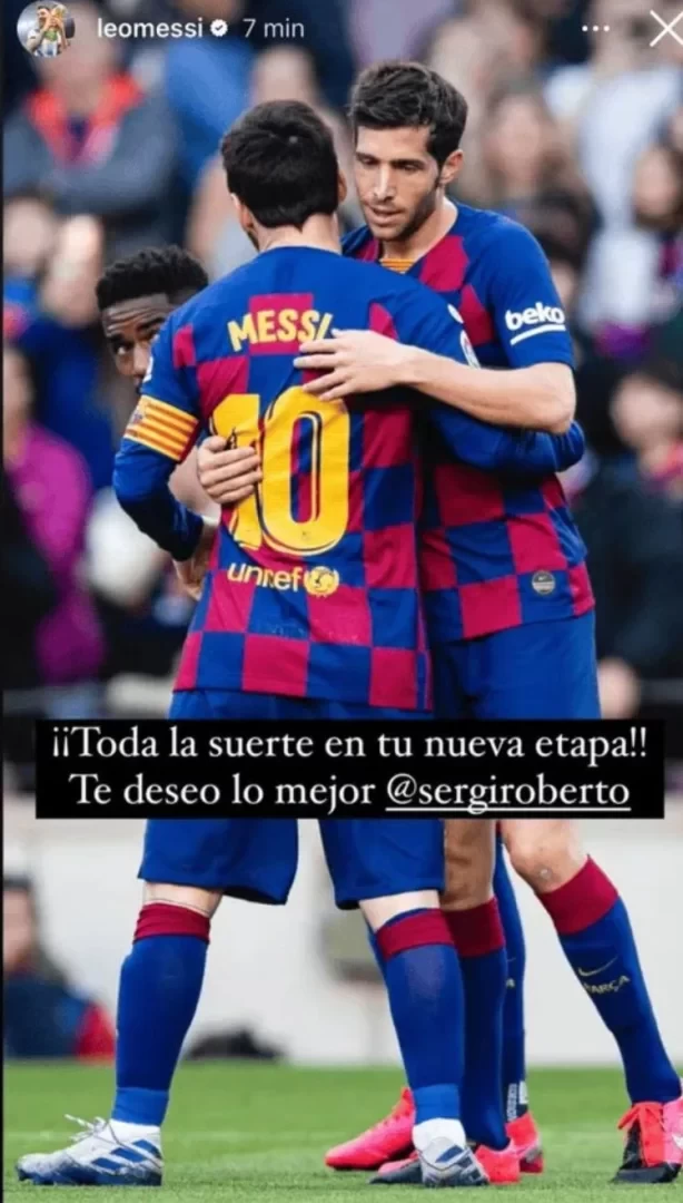 Messi pays tribute to Roberto on social media: “Best of luck in your new adventure”