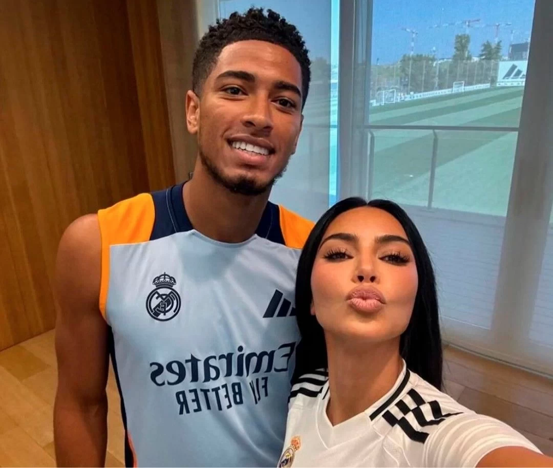 Kim Kardashian Visits Real Madrid Training Ground, Poses for Photos with Bellingham, Vinicius and Others